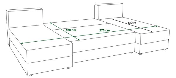 Rozkladacia sedacia súprava do U LIVARO 305x140 cm, tmavosivá
