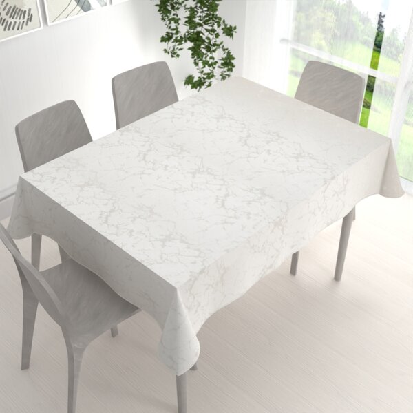 Biante Dekoračný obdĺžnikový obrus Parma PM-116 Strieborný mramor na krémovom 50x100 cm