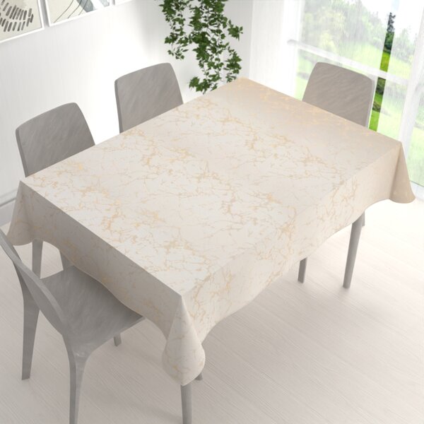 Biante Dekoračný obdĺžnikový obrus Parma PM-115 Zlatý mramor na béžovom 50x100 cm