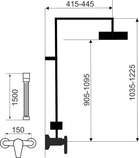 Novaservis Metalia 58, sprchová súprava + sprchová termostatická batéria 58962, chrómová, SET071/TER-0