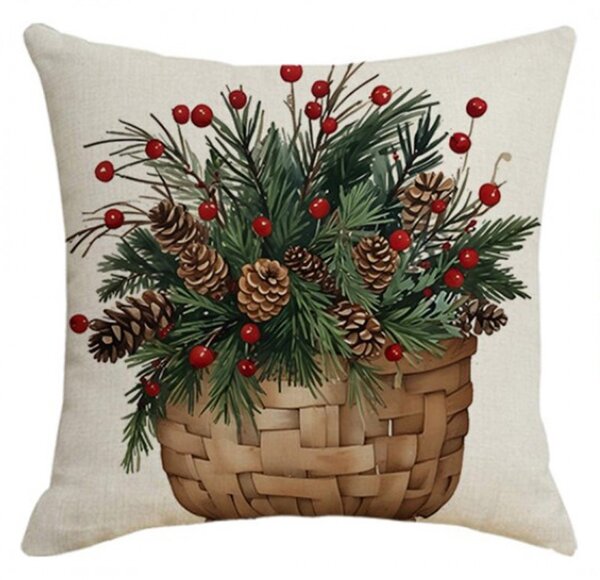 Vianočná obliečka na vankúš FOREST GIFT 45x45 cm, béžová