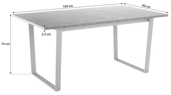 JEDÁLENSKÝ STÔL, čierna, 160/74/90 cm MID.YOU - Online Only jedálne, Online Only
