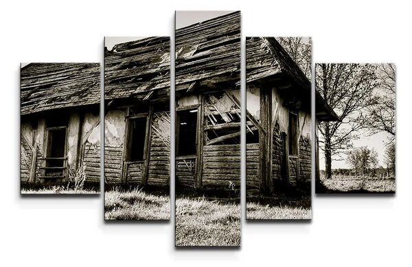 Sablio Obraz - 5-dílný Starý dom - 125x90 cm