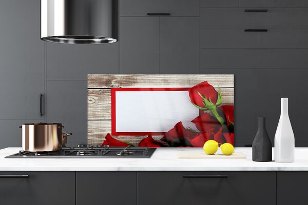 Sklenený obklad Do kuchyne Ruže kvety rastlina 120x60 cm