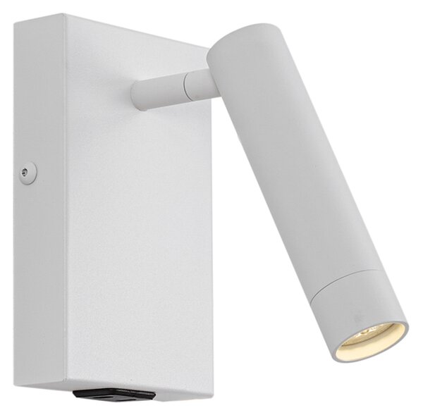 Moderné nástenné svietidlo biele nastaviteľné s USB-C - Croft