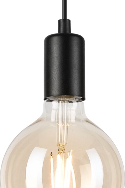 Luster na lanku ASTRID 1xE27/60W/230V matná čierna