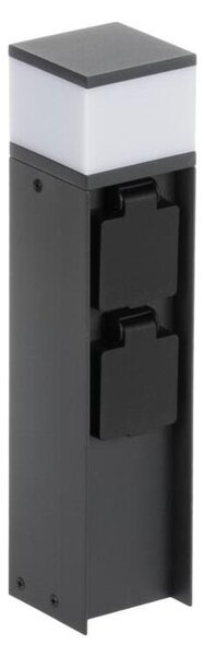 Kanlux 38763-Vonkajšia lampa s 2 zásuvkami DASTEN 1xG9/11W/230V 30 cm IP44 čierna