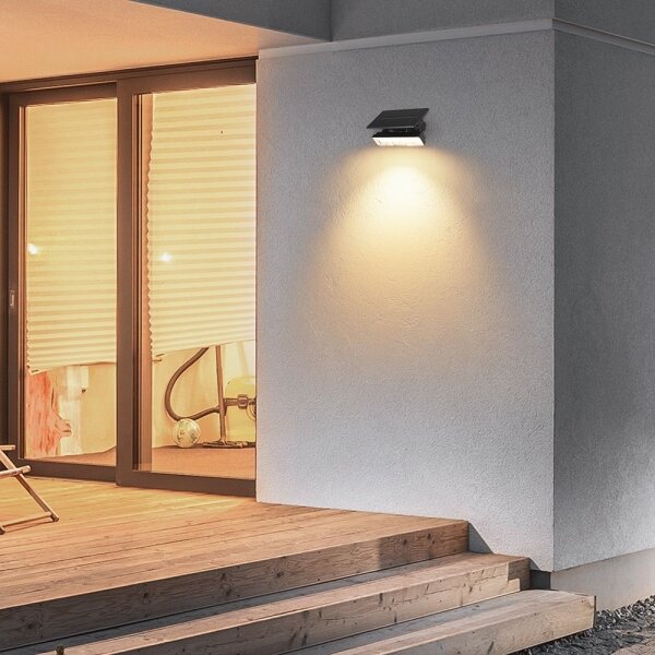 LED Solárne svietidlo LED/0,9W/3,7V 3000K IP65 1200 mAh čierna