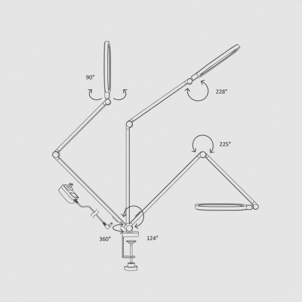 LED Stmievateľná dotyková flexibilná stolná lampa LED/15W/230V 3000-6500K CRI 96