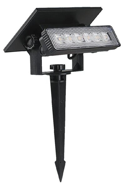LED Solárne svietidlo LED/0,9W/3,7V 3000K IP65 1200 mAh čierna