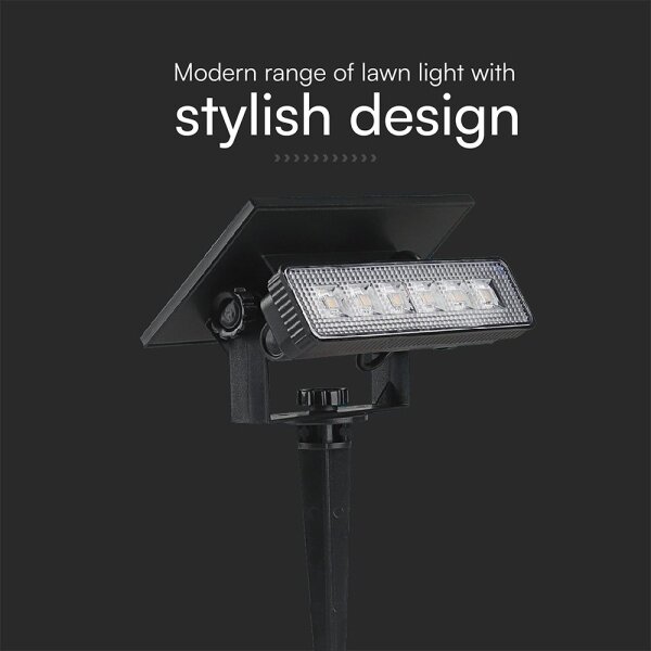 LED Solárne svietidlo LED/0,9W/3,7V 3000K IP65 1200 mAh čierna