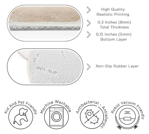 Modro-béžový prateľný okrúhly koberec ø 150 cm Puddle – Mila Home