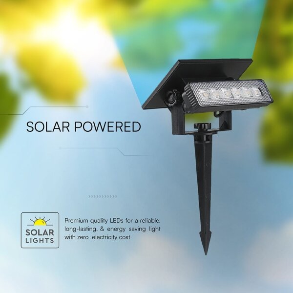 LED Solárne svietidlo LED/0,9W/3,7V 3000K IP65 1200 mAh čierna