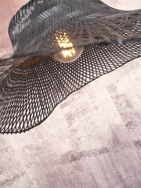 MUZZA Stropná visiaca lampa ibiza s 50 x 15 cm čierna