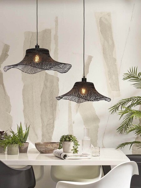 MUZZA Stropná visiaca lampa ibiza s 50 x 15 cm čierna