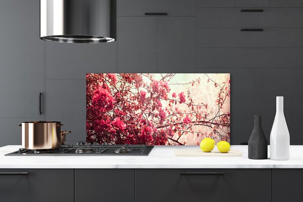 Sklenený obklad Do kuchyne Vetvy listy príroda 120x60 cm
