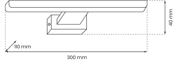 Nástenné LED svietidlo Shine1, 1x LED 7w, 4000k, (30 cm), ch