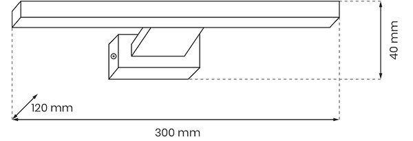 Nástenné LED svietidlo Shine2, 1x LED 7w, 4000k, (30 cm), ch