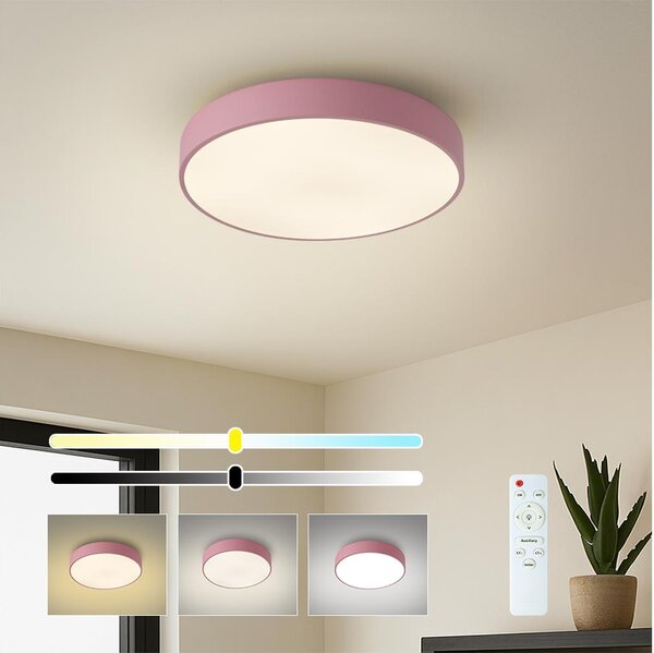 Brilagi - LED stmievateľné stropné svietidlo POOL LED/36W/230V 3000-6000K 30 cm ružové + diaľkové ovládanie