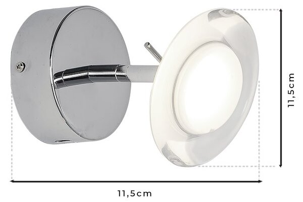 Nástenné svietidlo Ellipse, 1x chrómové kovové tienidlo, ch