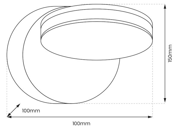 Nástenné LED svietidlo 360°, 1x LED 6w, 4000k, w
