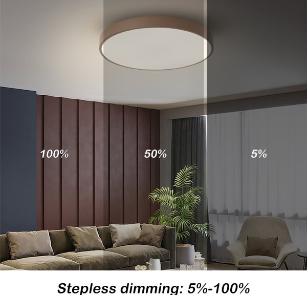 Brilagi - LED stmievateľné stropné svietidlo POOL LED/60W/230V 3000-6000K 50 cm hnedé + diaľkové ovládanie