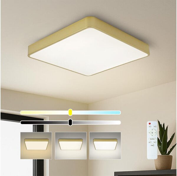 Brilagi-LED stmievateľné stropné svietidlo POOL LED/48W/230V 3000-6000K 50x50 cm zlaté+DO