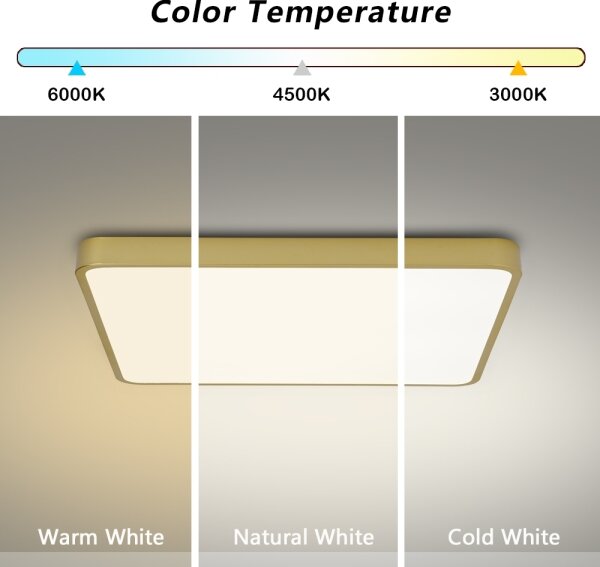 Brilagi-LED stmievateľné stropné svietidlo POOL LED/48W/230V 3000-6000K 50x50 cm zlaté+DO