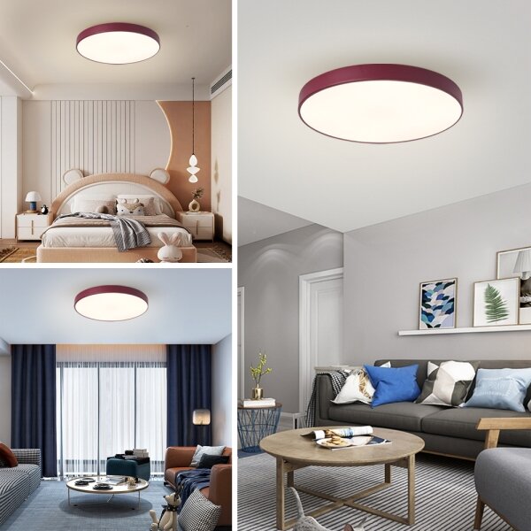 Brilagi-LED Stmievateľné stropné svietidlo POOL LED/60W/230V 3000-6000K 60 cm bordó + diaľkové ovládanie
