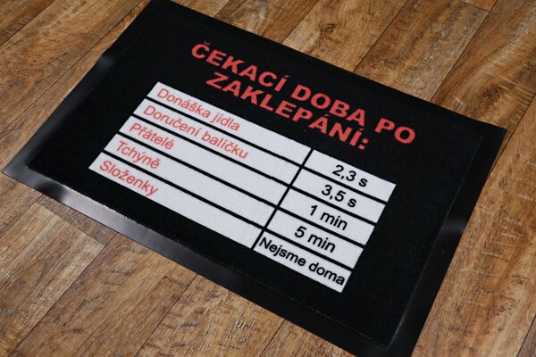 GDmats , TRHÁK: Rohožka Čakacia doba 40x60 cm - na von aj na doma, 40x60, čierna