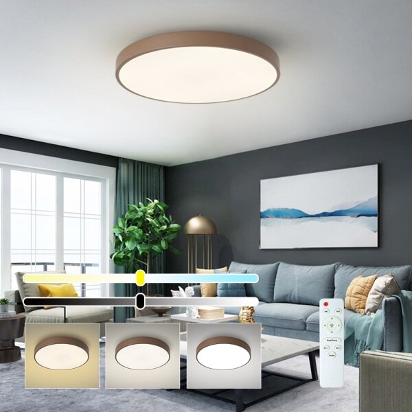 Brilagi - LED stmievateľné stropné svietidlo POOL LED/60W/230V 3000-6000K 60 cm hnedé + diaľkové ovládanie