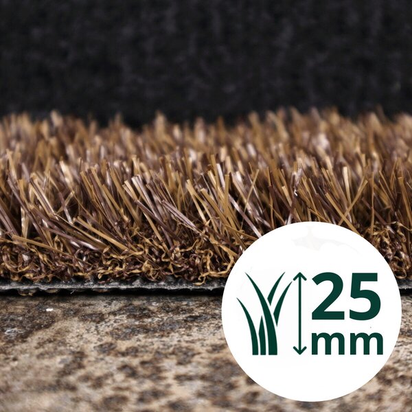 Europe Grass , Umelá tráva PartyGrass Brown, vyrezať kruh, šíře 4m, hnedá