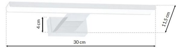 Nástenné LED svietidlo Shine1, 1x LED 7w, 4000k, (30 cm), w