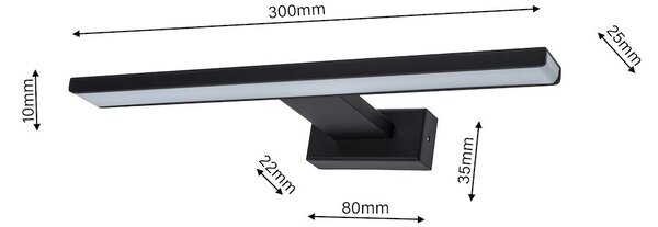 Nástenné LED svietidlo Shine1, 1x LED 7w, 4000k, (30 cm), b