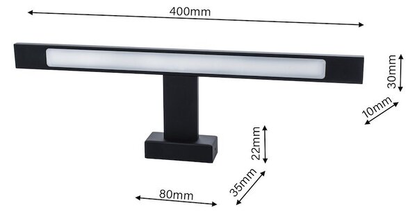 Nástenné LED svietidlo Shine, 1x LED 7w, 4000k, (40 cm), b