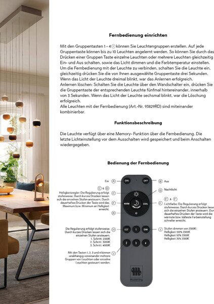 ZÁVESNÉ LED SVIETIDLO, 114/30/195 cm Musterring - Interiérové svietidlá