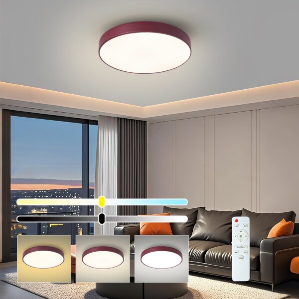 Brilagi-LED stmievateľné stropné svietidlo POOL LED/48W/230V 3000-6000K 40 cm bordová+DO