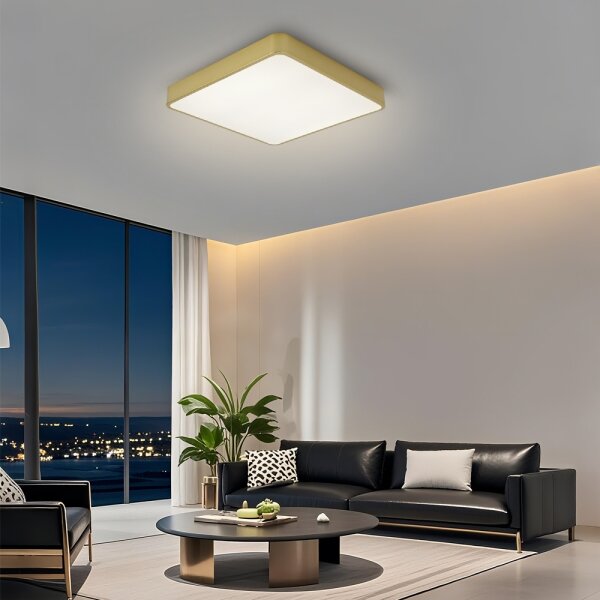 Brilagi-LED stmievateľné stropné svietidlo POOL LED/48W/230V 3000-6000K 50x50 cm zlaté+DO