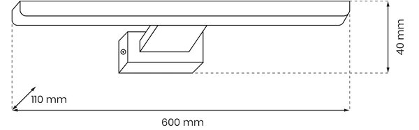 Nástenné LED svietidlo Shine1, 1x LED 13,8w, 4000k, (60 cm), w