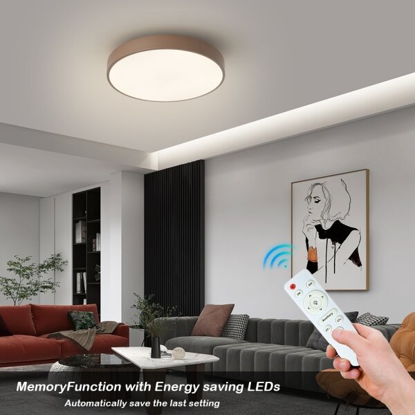 Brilagi - LED stmievateľné stropné svietidlo POOL LED/36W/230V 3000-6000K 30 cm hnedé + diaľkové ovládanie