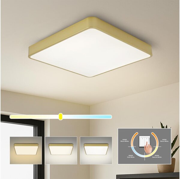 Brilagi - LED stropné svietidlo POOL LED/48W/230V 3000/4000/6000K 50x50 cm zlaté