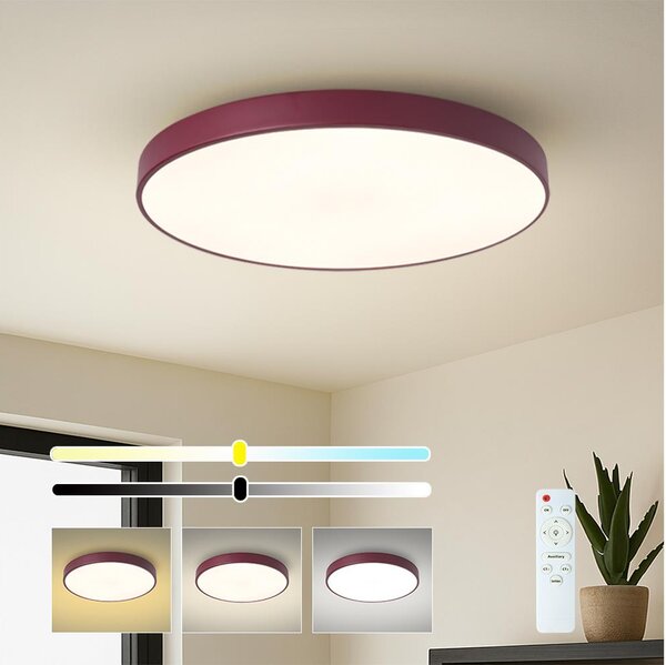 Brilagi-LED Stmievateľné stropné svietidlo POOL LED/60W/230V 3000-6000K 60 cm bordó + diaľkové ovládanie