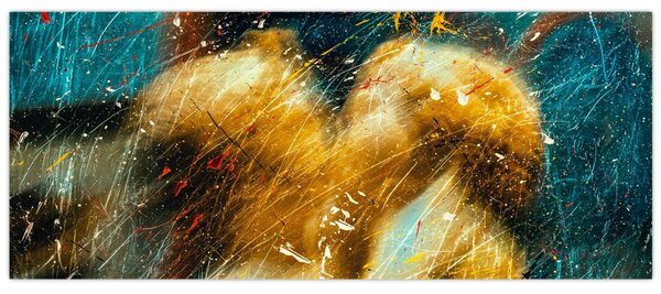Obraz - Bozkávajúci sa anjeli (120x50 cm)