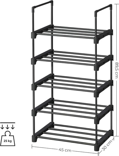 SONGMICS Botník Rezula 89,5 cm černý