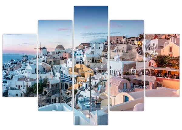 Obraz - Súmrak v Santorini (150x105 cm)
