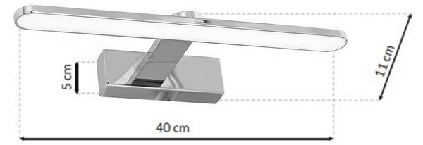 Nástenné LED svietidlo Splash, 1x LED 8w, 4000k, (40 cm), ch