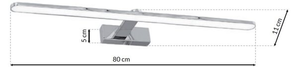 Nástenné LED svietidlo Splash, 1x LED 16w, 4000k, (80 cm), ch