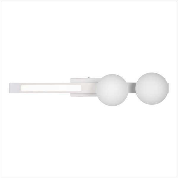 Nástenné svietidlo Magnet2, 2x biele sklenené tienidlo + 1x LED 13W, w