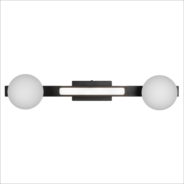 Nástenné svietidlo Magnet1, 2x biele sklenené tienidlo + 1x LED 13W, b