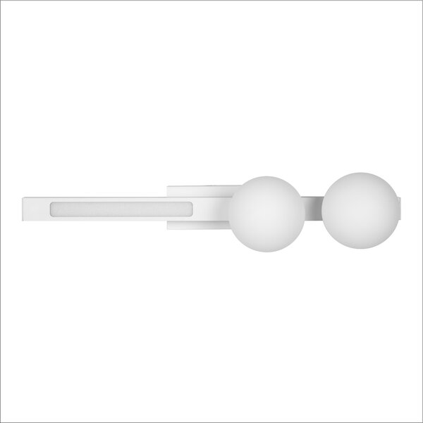Nástenné svietidlo Magnet2, 2x biele sklenené tienidlo + 1x LED 13W, w